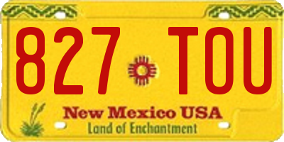NM license plate 827TOU
