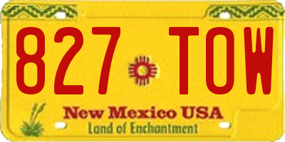 NM license plate 827TOW