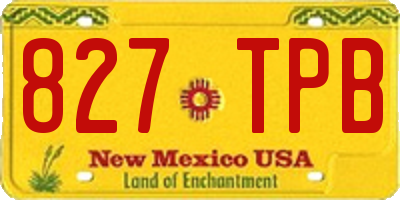NM license plate 827TPB