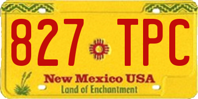 NM license plate 827TPC