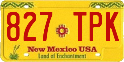 NM license plate 827TPK