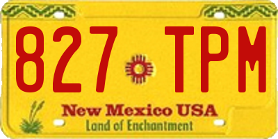 NM license plate 827TPM