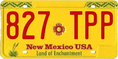 NM license plate 827TPP