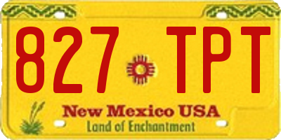 NM license plate 827TPT