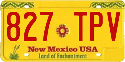NM license plate 827TPV