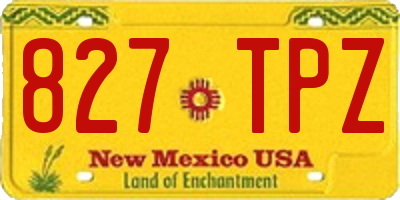NM license plate 827TPZ