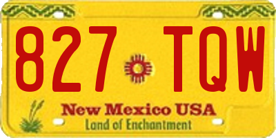 NM license plate 827TQW