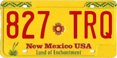 NM license plate 827TRQ