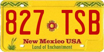 NM license plate 827TSB