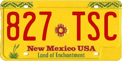 NM license plate 827TSC
