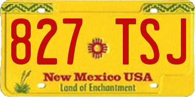 NM license plate 827TSJ