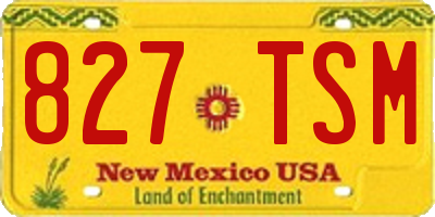 NM license plate 827TSM