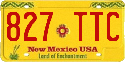 NM license plate 827TTC
