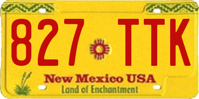 NM license plate 827TTK