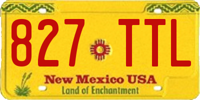 NM license plate 827TTL