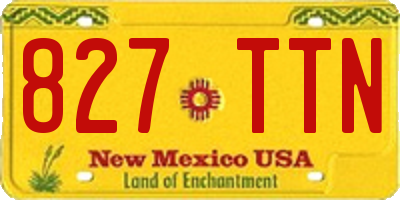 NM license plate 827TTN