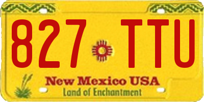 NM license plate 827TTU