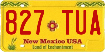NM license plate 827TUA