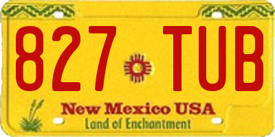 NM license plate 827TUB