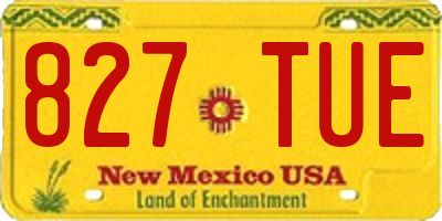 NM license plate 827TUE