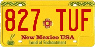 NM license plate 827TUF