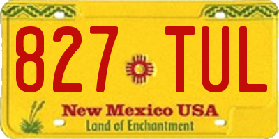 NM license plate 827TUL