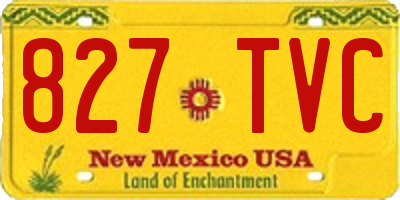 NM license plate 827TVC