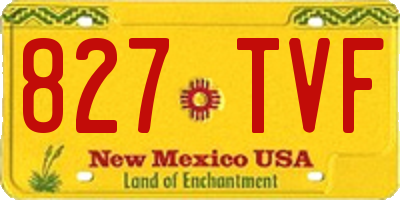 NM license plate 827TVF