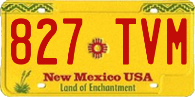 NM license plate 827TVM