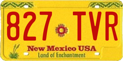 NM license plate 827TVR