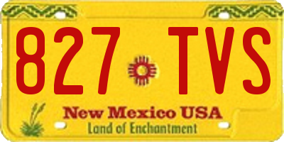 NM license plate 827TVS