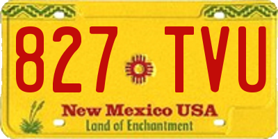 NM license plate 827TVU