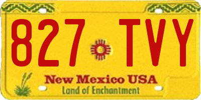 NM license plate 827TVY