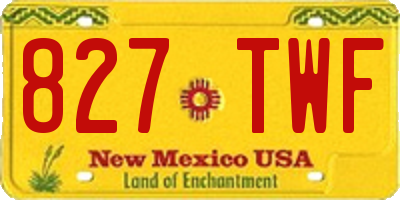 NM license plate 827TWF