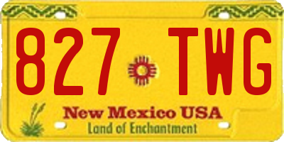 NM license plate 827TWG