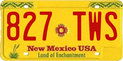 NM license plate 827TWS
