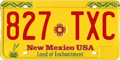 NM license plate 827TXC