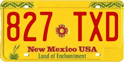 NM license plate 827TXD