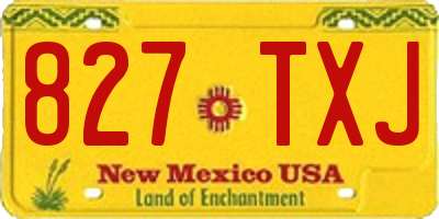 NM license plate 827TXJ