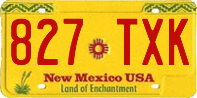 NM license plate 827TXK