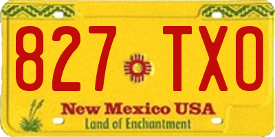 NM license plate 827TXO