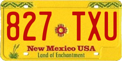 NM license plate 827TXU