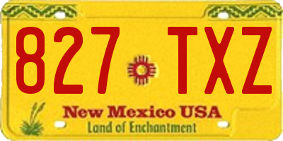 NM license plate 827TXZ