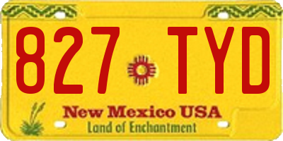 NM license plate 827TYD