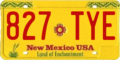 NM license plate 827TYE