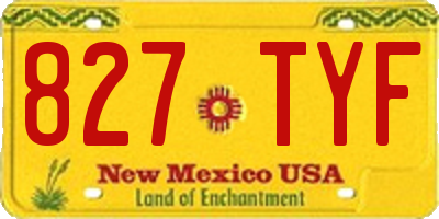 NM license plate 827TYF
