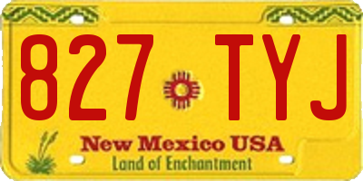 NM license plate 827TYJ