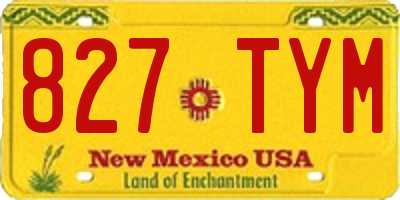 NM license plate 827TYM