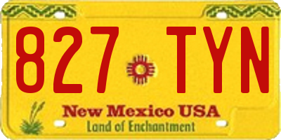 NM license plate 827TYN