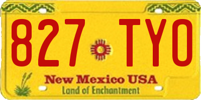 NM license plate 827TYO
